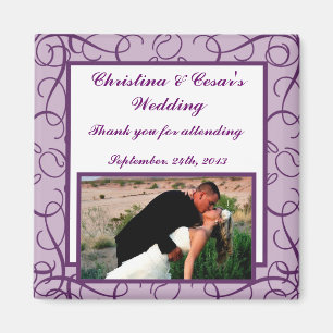 2"x2" Announcement Magnet Royal Purple Crown/Swirl