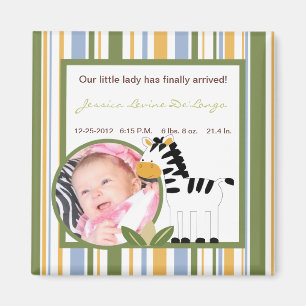 2"x2" Announcement Magnet Safari Friends