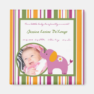 2"x2" Announcement Magnet Sweet Safari