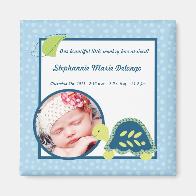 2"x2" Announcement Magnet Turtle Reef Ocean Sea (Front)