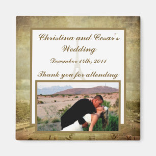 2"x2" Announcement Magnet Vintage Paris