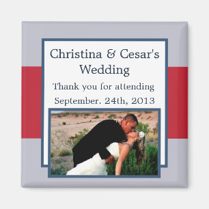 2"x2" Announcement Magnet White Dove Red Blue BG R
