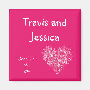 2"x2" Favour Magnet Pink Floral Petals Flower Rose