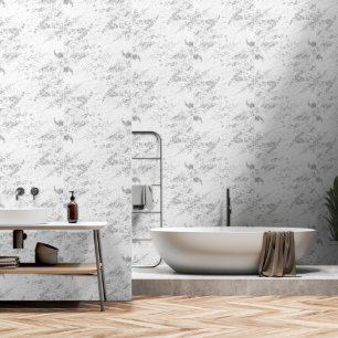2' x 12' Grey Splattered Grunge Textured Vinyl Wallpaper