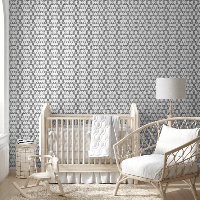 2' x 12' Hexagon Patterned Smooth Vinyl  Wallpaper (Kids)