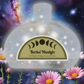 2" x 4" Semi Circle Moon Potion Bottle Labels