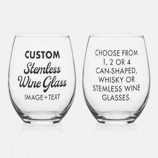 2 x Custom Personalised Stemless Wine Glass 16oz