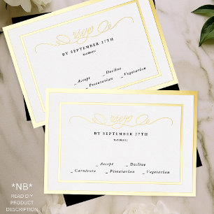 2 X DIY Gold RSVP & Frame Formal Wedding Response