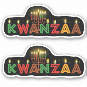 2 x Kwanzaa Seven Candles Kiss Cut