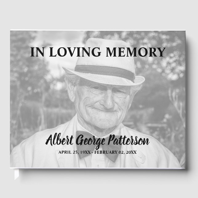 2 X Photo Funeral Guest Book (Front)