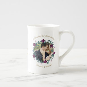 2 x Photo Wedding Anniversary ANY YEARS Name Date Bone China Mug