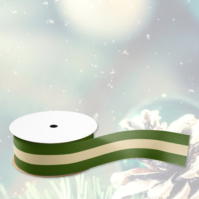 2 Yard Elegant Green Two Tone Striped Ribbon Grosgrain Ribbon (Creator Uploaded)
