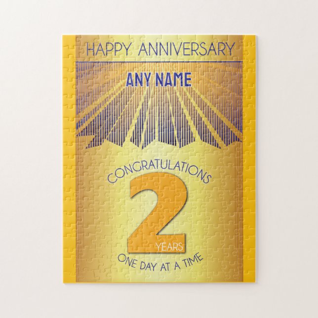 2 Year | AA 12 Step Anniversary Personalised Jigsaw Puzzle (Vertical)