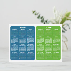 2-Year Calendar View - blue green