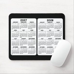 2 Year Calendar - year view 2027 2028  Mouse Pad