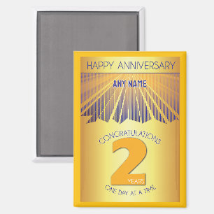 2 Year Golden Ray 12 Step CUSTOM NAME Magnet
