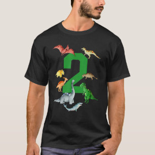 2 Year Old  2nd Birthday Boy Rex Dinosaur T-Shirt