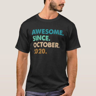 2 Year Old   Awesome Since October 2020 2nd Birthd T-Shirt