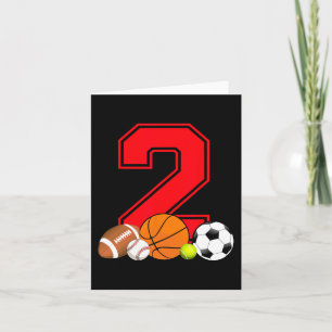 2 Year Old Basketball Football Baseball Soccer Bir Card