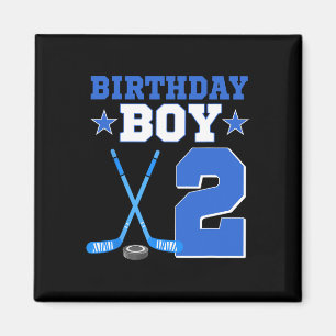 2 Year Old Birthday Boy 2nd Birthday Ice Hockey Magnet