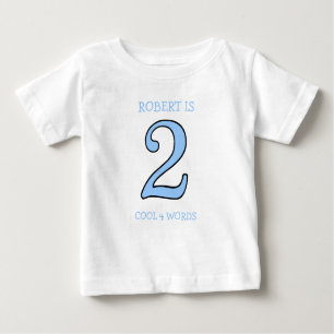2 Year Old Birthday Boy Too Cool For Words Baby T-Shirt