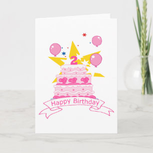 2 Year Old Birthday Cake Card