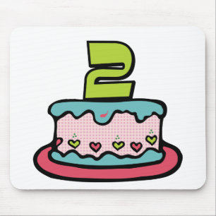 2 Year Old Birthday Cake Mouse Pad