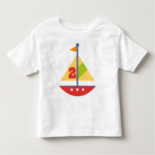 2 Year Old Birthday Sailboat Toddler T-Shirt