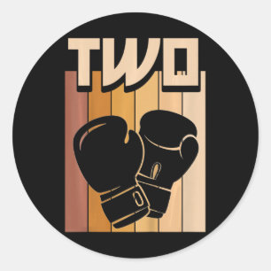 2 Year Old Boxing Birthday Boy Girl 2nd Birthday B Classic Round Sticker