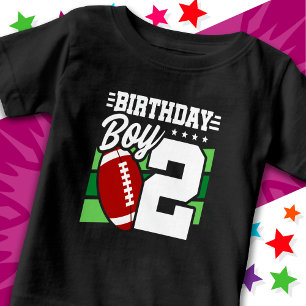 2 Year Old Football Party Theme 2nd Birthday Boy Baby T-Shirt