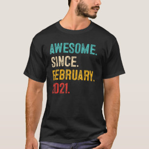 2 Year Old Gift 2nd Birthday Boy Awesome Since Feb T-Shirt