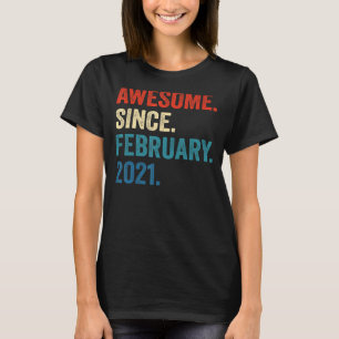 2 Year Old Gift Awesome Since February 2021 2nd Bi T-Shirt