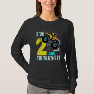 2 Year Old Girl 2nd Birthday Monster Truck Boy Cru T-Shirt