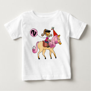 2 year old girl on a pony baby T-Shirt