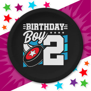 2 Year Old Hockey Party Theme 2nd Birthday Boy Paper Plate