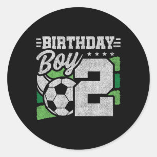 2 Year Old Soccer Birthday - Boys 2nd Birthday Soc Classic Round Sticker