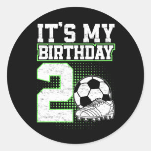 2 Year Old Soccer Boy Its My 2nd Birthday Soccer L Classic Round Sticker