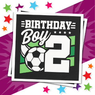 2 Year Old Soccer Football Party 2nd Birthday Boy Napkin