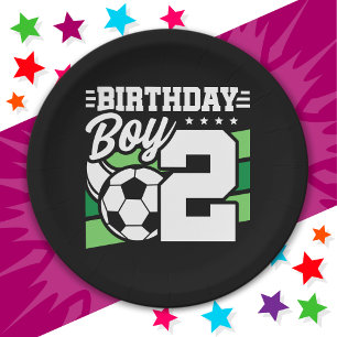 2 Year Old Soccer Football Party 2nd Birthday Boy Paper Plate