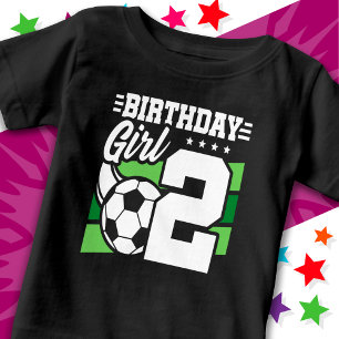 2 Year Old Soccer Football Party 2nd Birthday Girl Baby T-Shirt