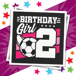 2 Year Old Soccer Football Party 2nd Birthday Girl Napkin