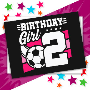 2 Year Old Soccer Football Party 2nd Birthday Girl Postcard