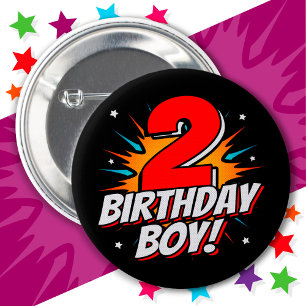 2 Year Old Superhero Birthday Boy 2nd Birthday 6 Cm Round Badge