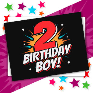 2 Year Old Superhero Birthday Boy 2nd Birthday Postcard