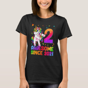 2 Year Old Unicorn Flossing 2nd Birthday Girl Unic T-Shirt