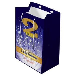2 Year Recovery Anniversary Bold Numeral Medium Gift Bag