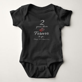 2 Years Down Forever To Go Happy 2nd Anniversary Baby Bodysuit