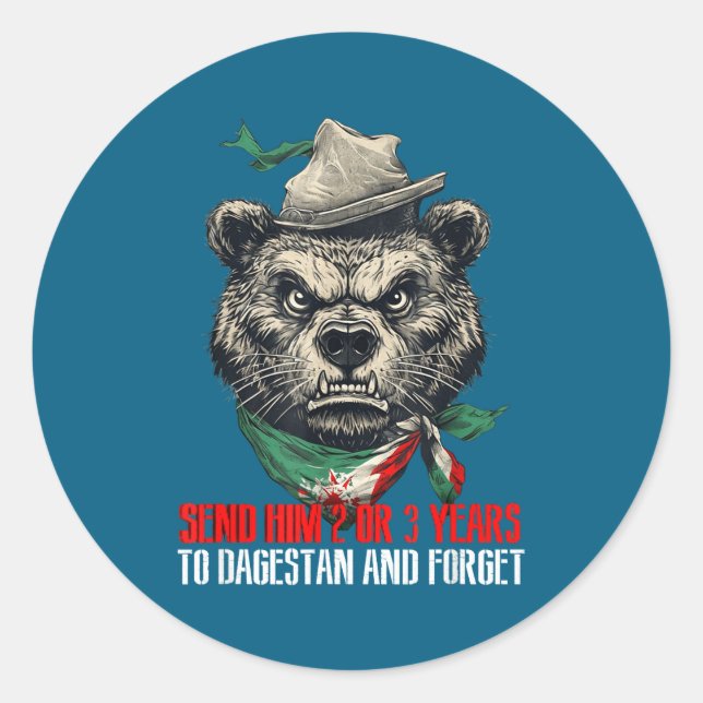 2 Years Forget 3 Send Dagestan Vibes Classic Round Sticker (Front)