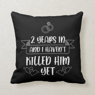 2 Years Husband Wife 2nd Wedding Anniversary Cushion