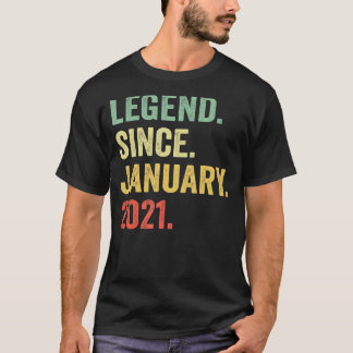 2 Years Old  2nd Birthday Boy Legend Since January T-Shirt